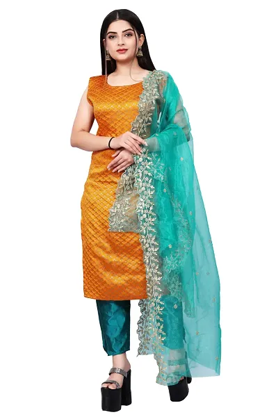 Stylish Jacquard Printed Unstitched Suit