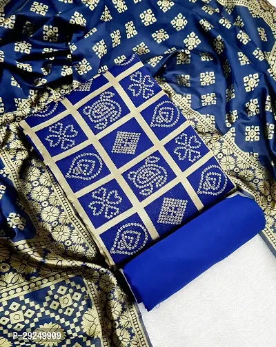 Elegant Banarasi Silk Jacquard Dress Material with Dupatta For Women