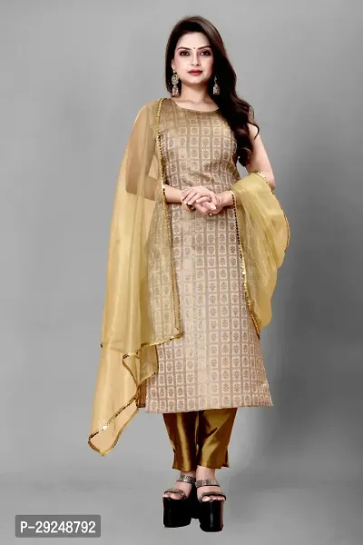 Elegant Banarasi Silk Jacquard Dress Material with Dupatta For Women-thumb0