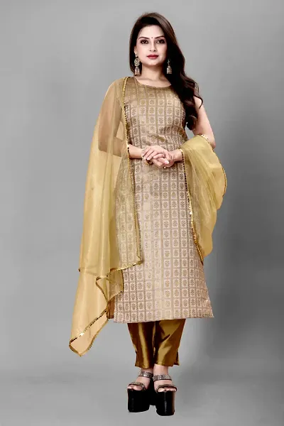 Fancy Banarasi Silk Jacquard Unstitched Suits