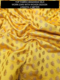 Elegant Yellow Banarasi Silk Jacquard Suit Dress Material without Dupatta For Women-thumb1