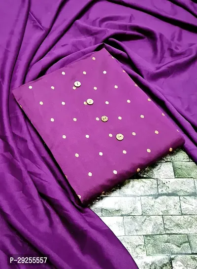 Elegant Purple Banarasi Silk Jacquard Suit Dress Material without Dupatta For Women-thumb0