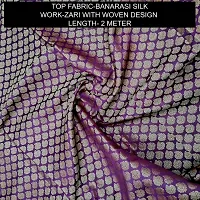 Elegant Purple Banarasi Silk Jacquard Weave Dress Material with Dupatta For Women-thumb1