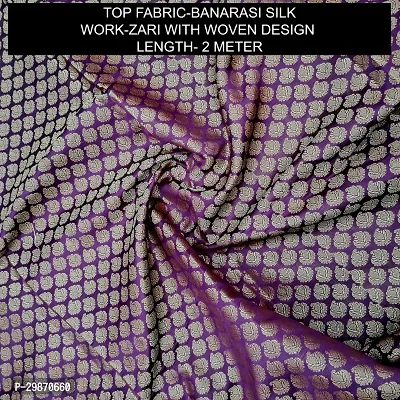 Elegant Purple Banarasi Silk Jacquard Weave Dress Material with Dupatta For Women-thumb2