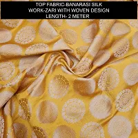 Elegant Yellow Banarasi Silk Jacquard Suit Dress Material without Dupatta For Women-thumb1
