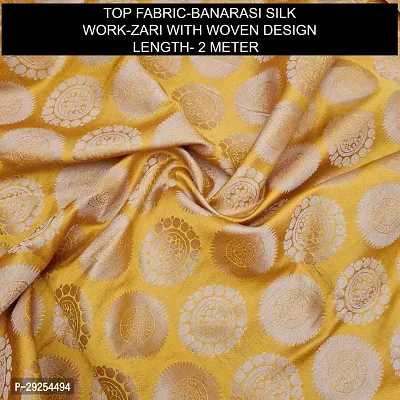 Elegant Yellow Banarasi Silk Jacquard Suit Dress Material without Dupatta For Women-thumb2