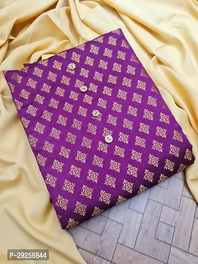 Elegant Purple Banarasi Silk Jacquard Suit Dress Material without Dupatta For Women