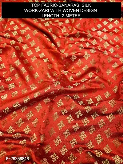 Elegant Red Banarasi Silk Jacquard Suit Dress Material without Dupatta For Women-thumb2