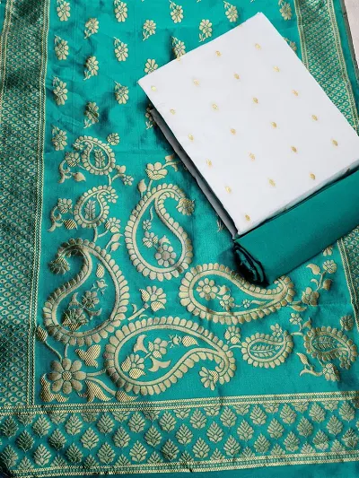 Stylish Banarasi Silk Jacquard Unstitched Suits