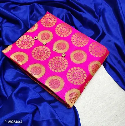 Elegant Pink Banarasi Silk Jacquard Suit Dress Material without Dupatta For Women