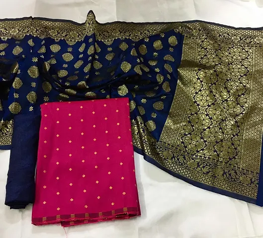 Art Silk Dress Material With Banarasi Dupatta