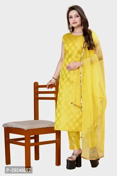 Elegant Banarasi Silk Jacquard Dress Material with Dupatta For Women