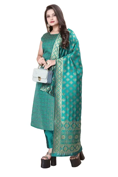 Stylish Banarasi Silk Jacquard Unstitched Suit