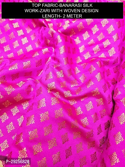 Elegant Pink Banarasi Silk Jacquard Suit Dress Material without Dupatta For Women-thumb2