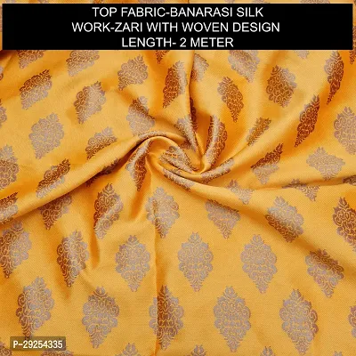 Elegant Yellow Banarasi Silk Jacquard Suit Dress Material without Dupatta For Women-thumb2