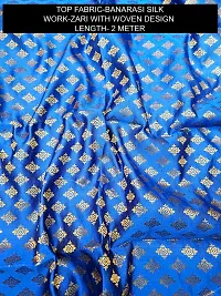 Elegant Blue Banarasi Silk Jacquard Suit Dress Material without Dupatta For Women-thumb1