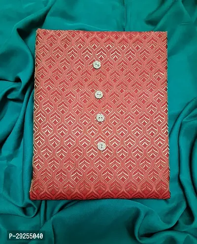 Elegant Red Banarasi Silk Jacquard Suit Dress Material without Dupatta For Women