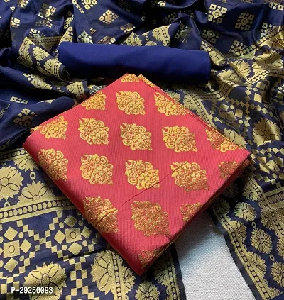 Elegant Banarasi Silk Jacquard Dress Material with Dupatta For Women