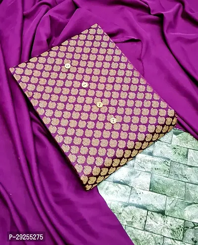 Elegant Purple Banarasi Silk Jacquard Suit Dress Material without Dupatta For Women