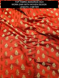 Elegant Red Banarasi Silk Jacquard Suit Dress Material without Dupatta For Women-thumb1