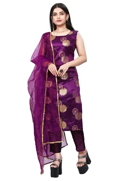 Stylish Jacquard Printed Unstitched Suit