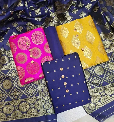 NEW BANARASI SILK DRESS MATERIALS