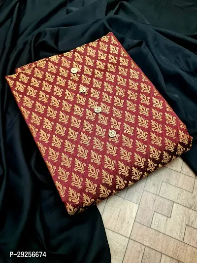 Elegant Maroon Banarasi Silk Jacquard Suit Dress Material without Dupatta For Women