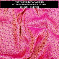 Elegant Pink Banarasi Silk Jacquard Weave Dress Material with Dupatta For Women-thumb1