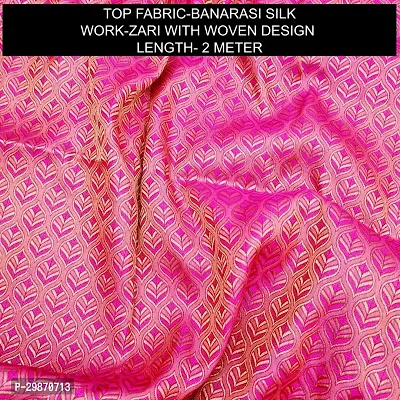 Elegant Pink Banarasi Silk Jacquard Weave Dress Material with Dupatta For Women-thumb2