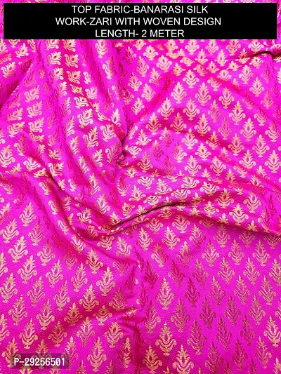 Elegant Pink Banarasi Silk Jacquard Suit Dress Material without Dupatta For Women-thumb2