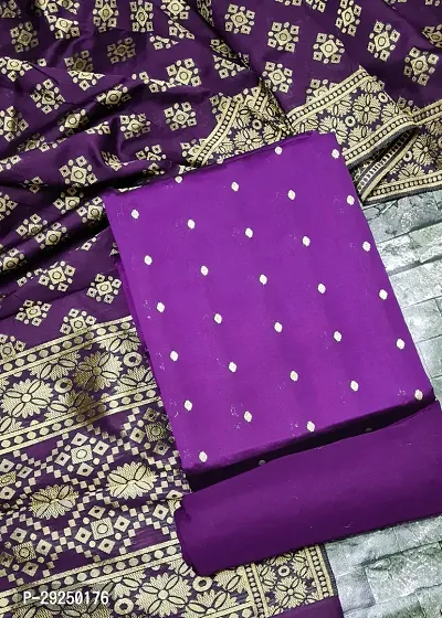 Elegant Banarasi Silk Jacquard Dress Material with Dupatta For Women