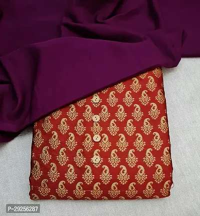 Elegant Maroon Banarasi Silk Jacquard Suit Dress Material without Dupatta For Women