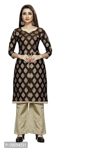 Elegant Brown Banarasi Silk Jacquard Suit Dress Material without Dupatta For Women