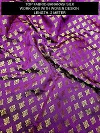 Elegant Purple Banarasi Silk Jacquard Suit Dress Material without Dupatta For Women-thumb1