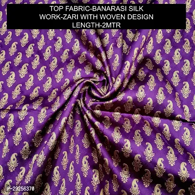 Elegant Purple Banarasi Silk Jacquard Suit Dress Material without Dupatta For Women-thumb2