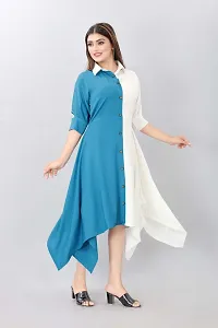 Asymmetrical Multicoloured  Crepe Kurta For Women-thumb2