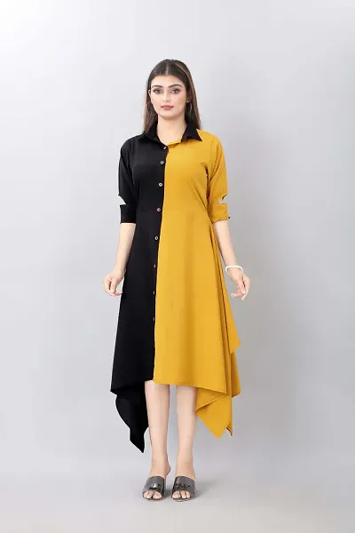 Asymmetrical Crepe Kurta For Women