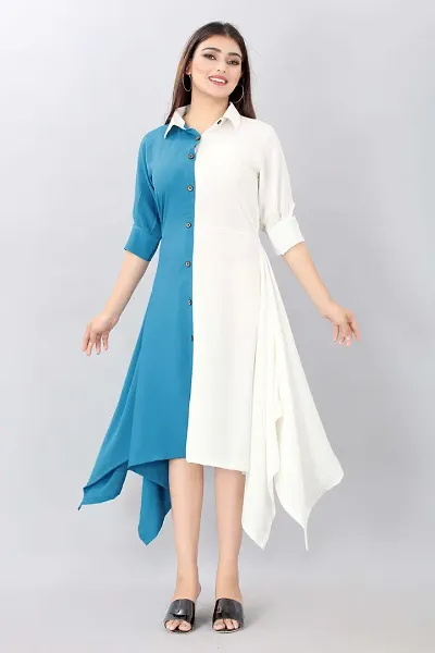 Asymmetrical Crepe Kurta For Women