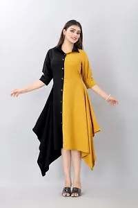 Asymmetrical Multicoloured  Crepe Kurta For Women-thumb2