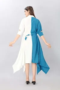 Asymmetrical Multicoloured  Crepe Kurta For Women-thumb1