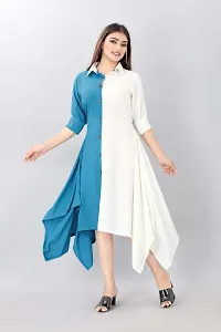 Asymmetrical Multicoloured  Crepe Kurta For Women-thumb3