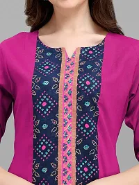 Radhe Fashion Women's Cotton Blend Printed Straight Kurti-thumb4