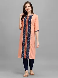 Radhe Fashion Women's Cotton Blend Printed Straight Kurti-thumb1