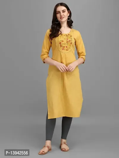 Buy Radhe Fashion Women's Embroidered Cotton Kurti Yellow Online In India  At Discounted Prices
