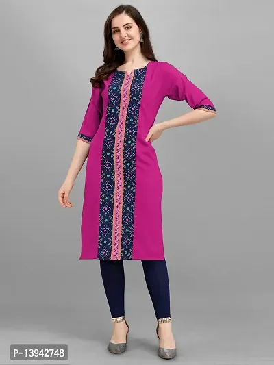 Radhe Fashion Women's Cotton Blend Printed Straight Kurti-thumb2