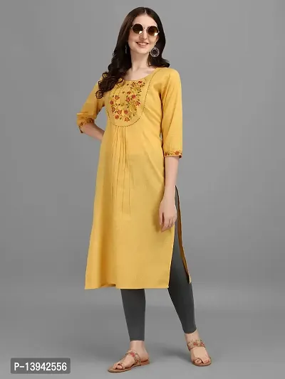 Buy Radhe Fashion Women's Embroidered Cotton Kurti Yellow Online In India  At Discounted Prices