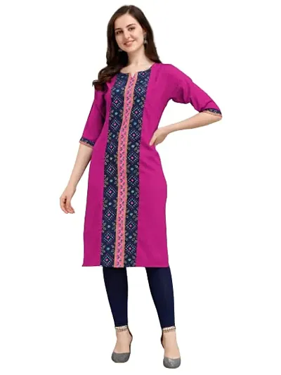 Radhe Fashion Women's Blend Straight Kurti