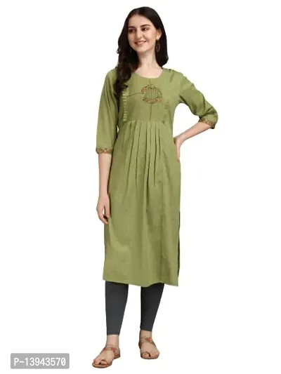 Buy Radhe Fashion Women's Embroidered Cotton Kurti Green Online In India At  Discounted Prices
