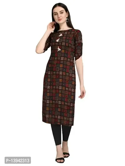 Radhe Fashion Ethnic's Edge Rayon Print Kurtis for Women(Turquoise)