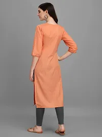 Radhe Fashion Women's Embroidered Cotton Kurti Orange-thumb3